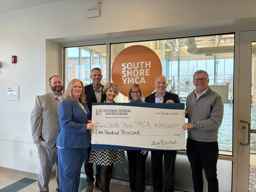 A donation to the South Shore YMCA from our charitable giving program, The Giving Tree.