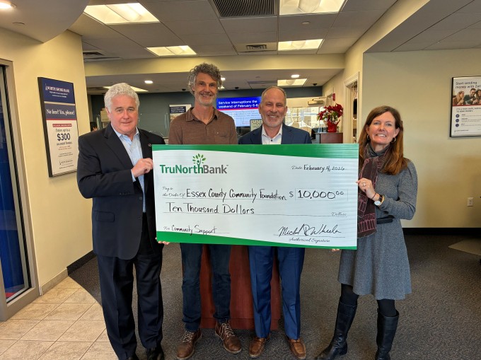 A check donation of $10,000 to the Essex County Community Foundation.